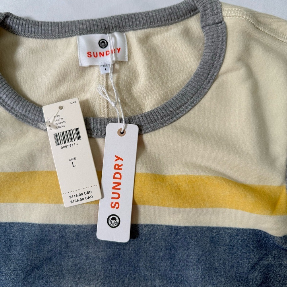 NWT Anthropologie Sundry Stripe Open Back Crop‎ Tank Top Size L - Picture 6 of 7